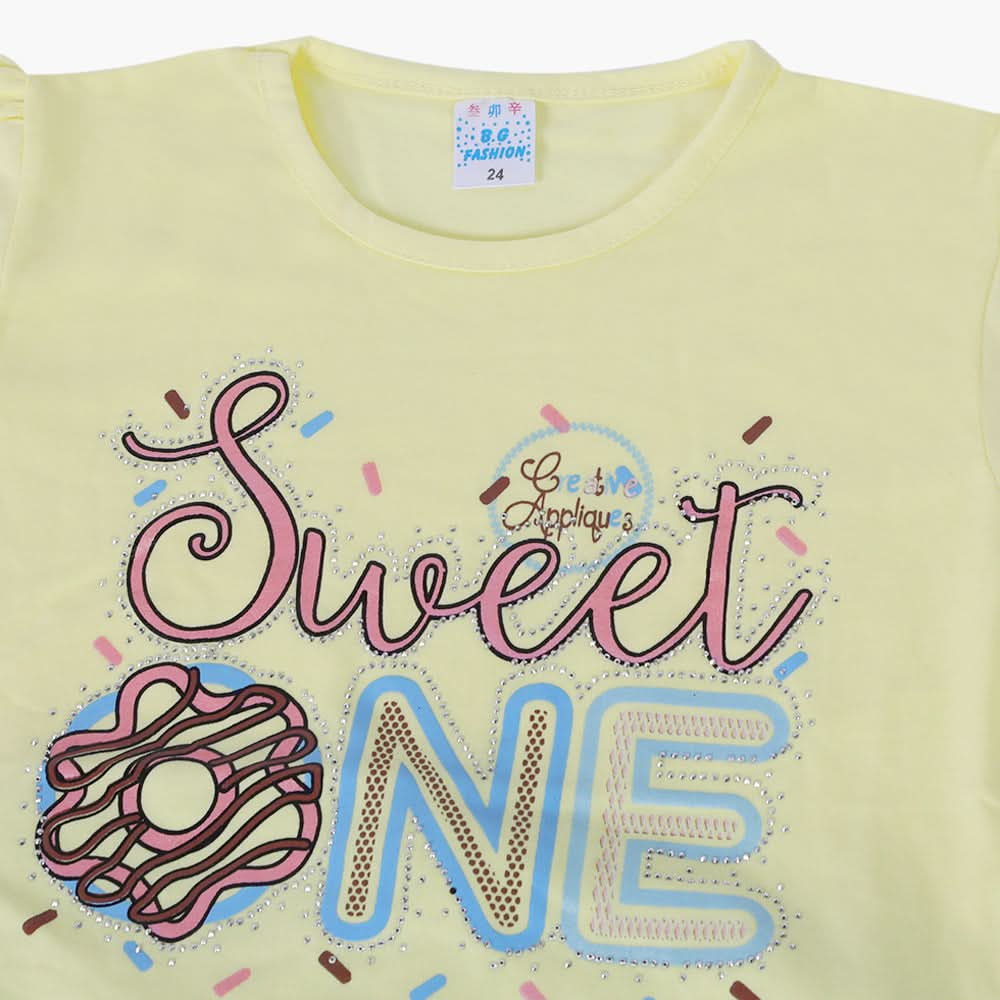 Girls Half Sleeves Suit - Yellow, Girls Suits, Chase Value, Chase Value