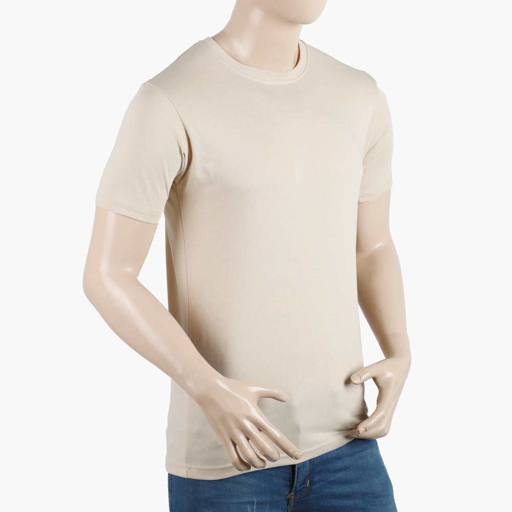 Valuable Men's Half Sleeves Round Neck T-Shirt - Sand, Men's T-Shirts & Polos, Chase Value, Chase Value