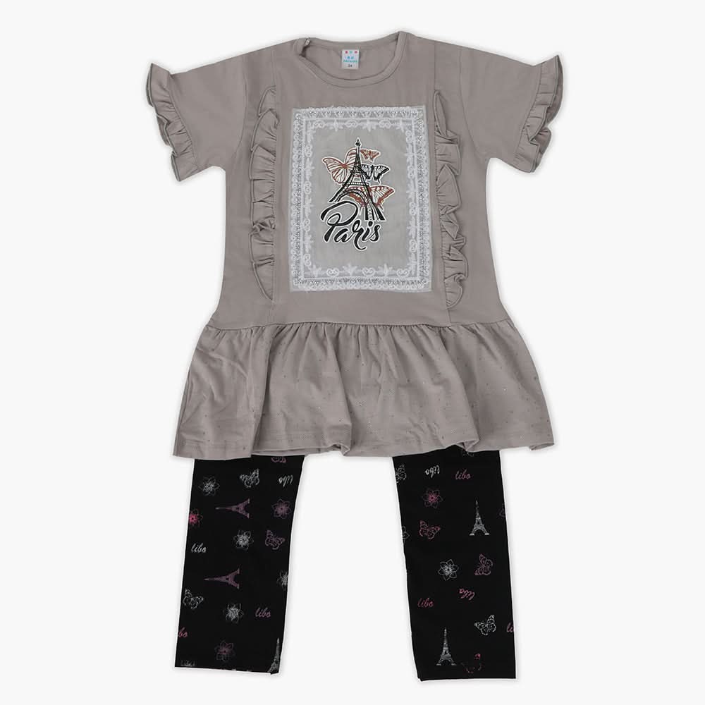 Girls Half Sleeves Suit - Grey, Girls Suits, Chase Value, Chase Value
