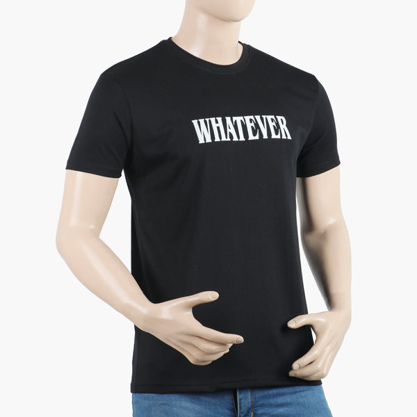 Men's Half Sleeves Printed T-Shirt - Black