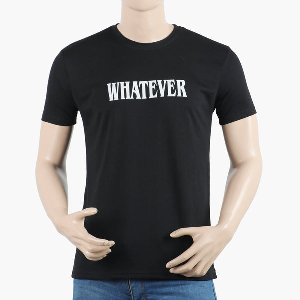 Men's Half Sleeves Printed T-Shirt - Black