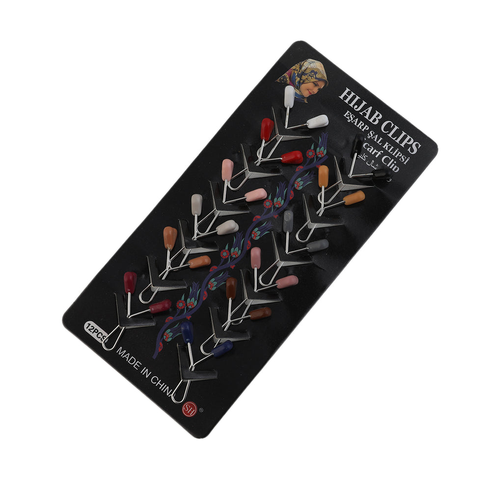 Girls Scarf Pin Card Pack Of 12 - Multi Color, Girls Hair Accessories, Chase Value, Chase Value