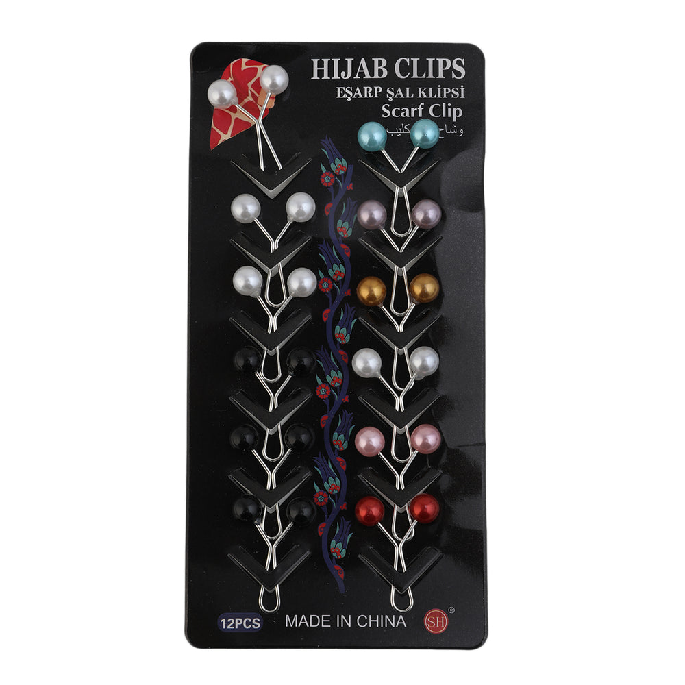 Girls Scarf Pin Card Pack Of 12 - Multi Color, Girls Hair Accessories, Chase Value, Chase Value