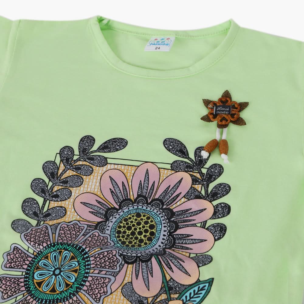 Girls Half Sleeves Suit - Light Green, Girls Suits, Chase Value, Chase Value