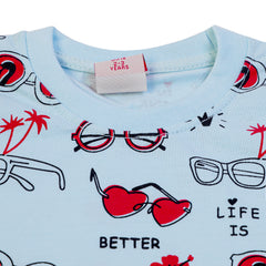 Girls Half Sleeves T-Shirt - Sky Blue