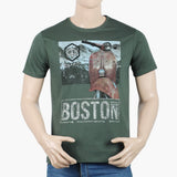 Men's Half Sleeves Round Neck Printed T-Shirt - Green, Men's T-Shirts & Polos, Chase Value, Chase Value