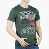 Men's Half Sleeves Round Neck Printed T-Shirt - Green, Men's T-Shirts & Polos, Chase Value, Chase Value