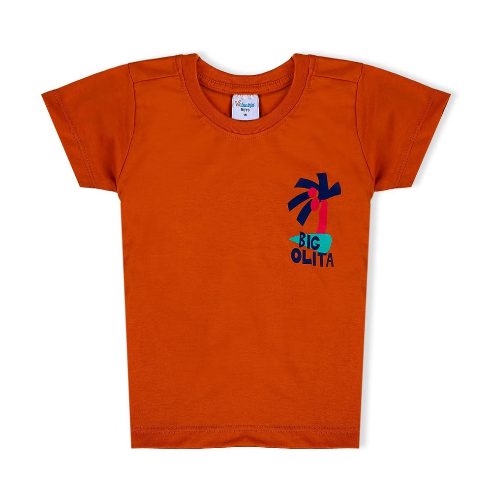 Boys Half Sleeves T-Shirt - Orange, Boys T-Shirts, Chase Value, Chase Value