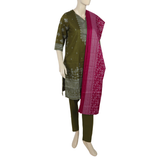 Women's 03pcs Stitched Suit - Dark Green, Women Shalwar Suits, Chase Value, Chase Value