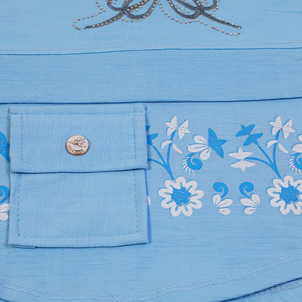 Girls Tight Half Sleeves Suit - Blue, Girls Suits, Chase Value, Chase Value