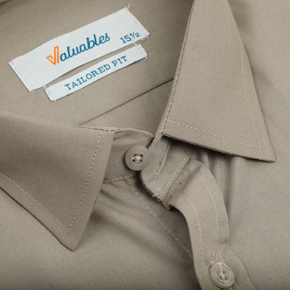 Men's Formal Plain Shirt - Beige, Men's Shirts, Chase Value, Chase Value