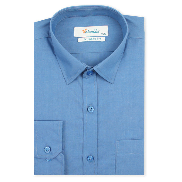 Men's Formal Plain Shirt - Blue