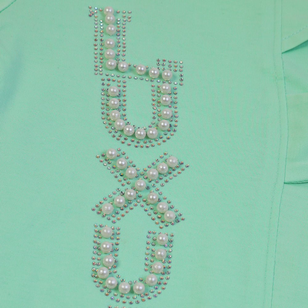 Girls Tight Half Sleeves Suit - Green, Girls Suits, Chase Value, Chase Value