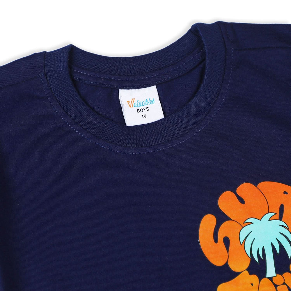 Boys Half Sleeves T-Shirt - Navy Blue, Boys T-Shirts, Chase Value, Chase Value