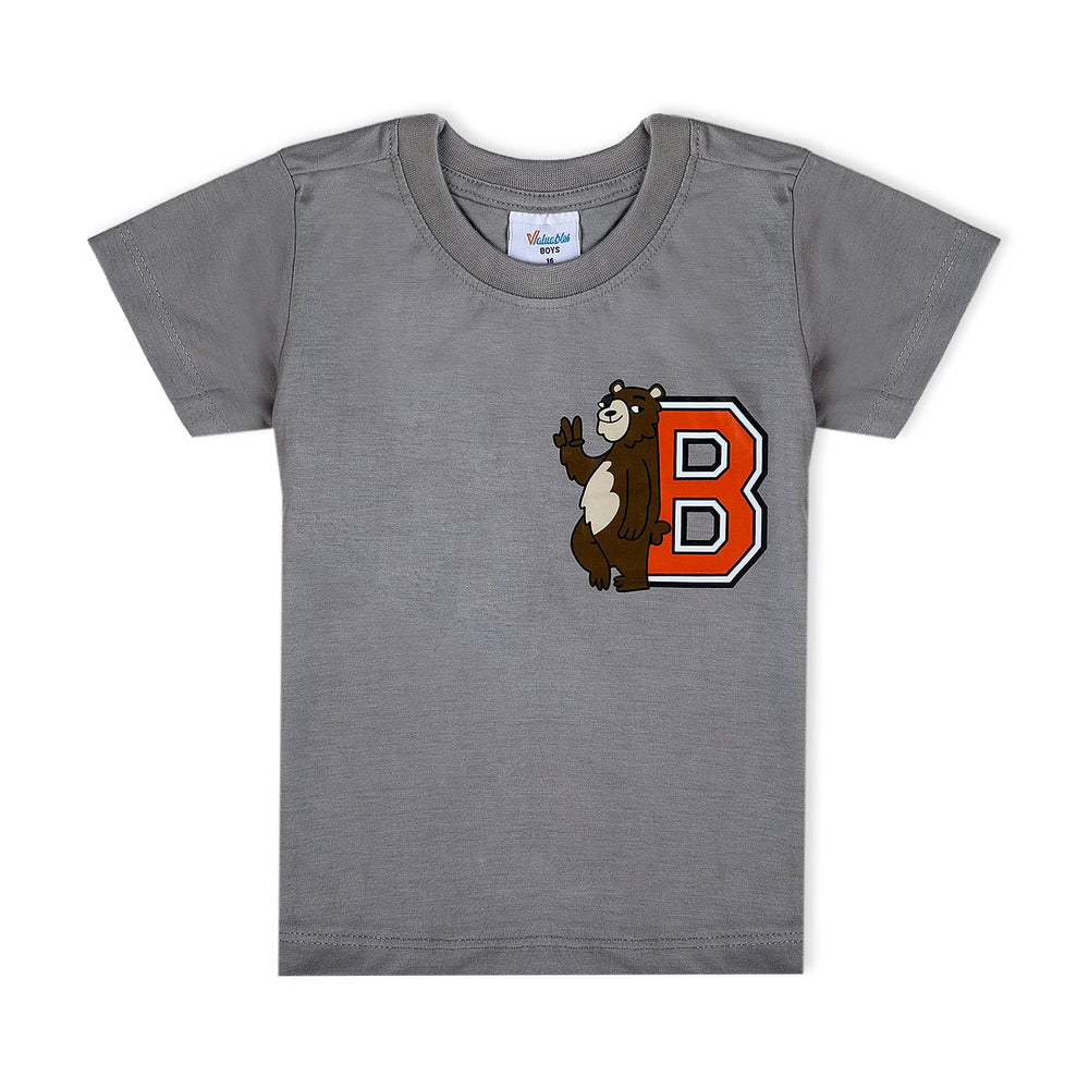Boys Half Sleeves T-Shirt - Grey, Boys T-Shirts, Chase Value, Chase Value
