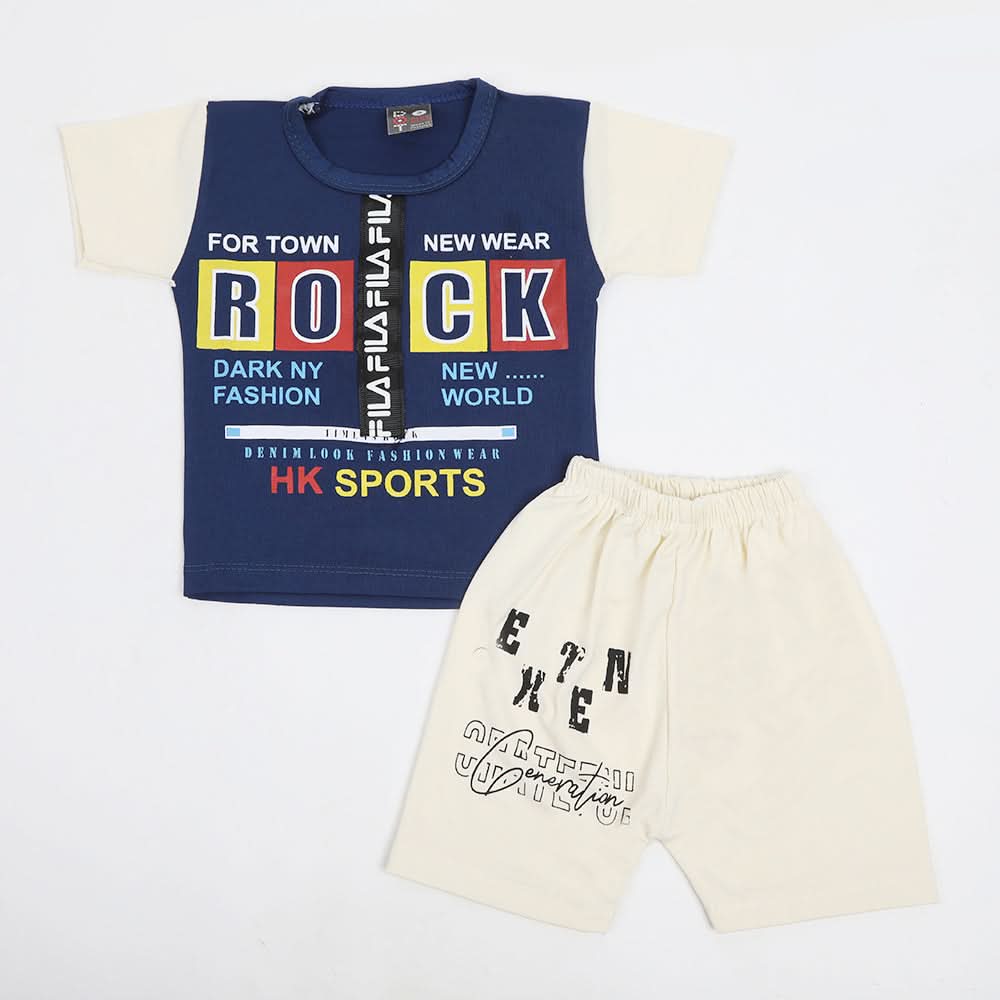 Newborn Boys Half Sleeves Suit - Blue, Newborn Boys Sets & Suits, Chase Value, Chase Value