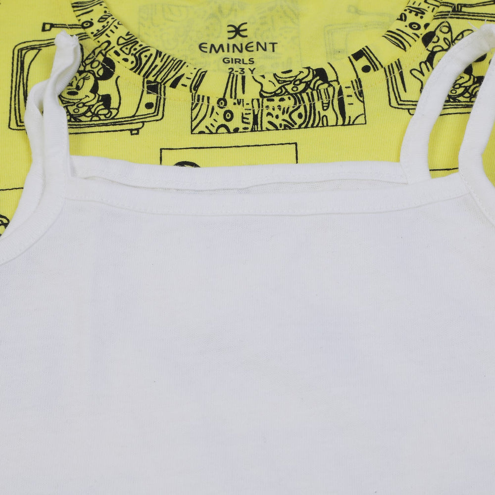 Eminent Girls Half Sleeves T-Shirt - Light Yellow, Girls T-Shirts, Eminent, Chase Value