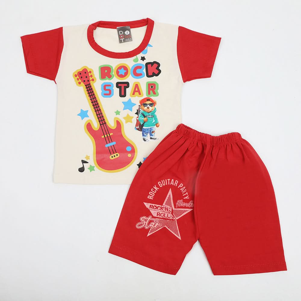 Newborn Boys Half Sleeves Suit - Red, Newborn Boys Sets & Suits, Chase Value, Chase Value