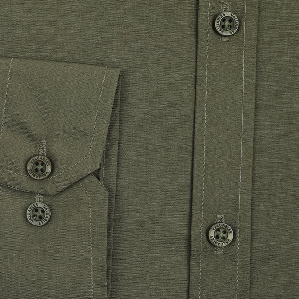 Men's Formal Plain Shirt - Olive Green