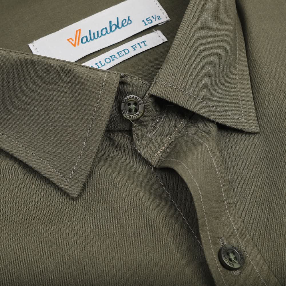 Men's Formal Plain Shirt - Olive Green, Men's Shirts, Chase Value, Chase Value