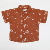 Eminent Newborn Half Sleeves Casual Shirt - Brown, Newborn Boys Shirts & T-Shirts, Eminent, Chase Value