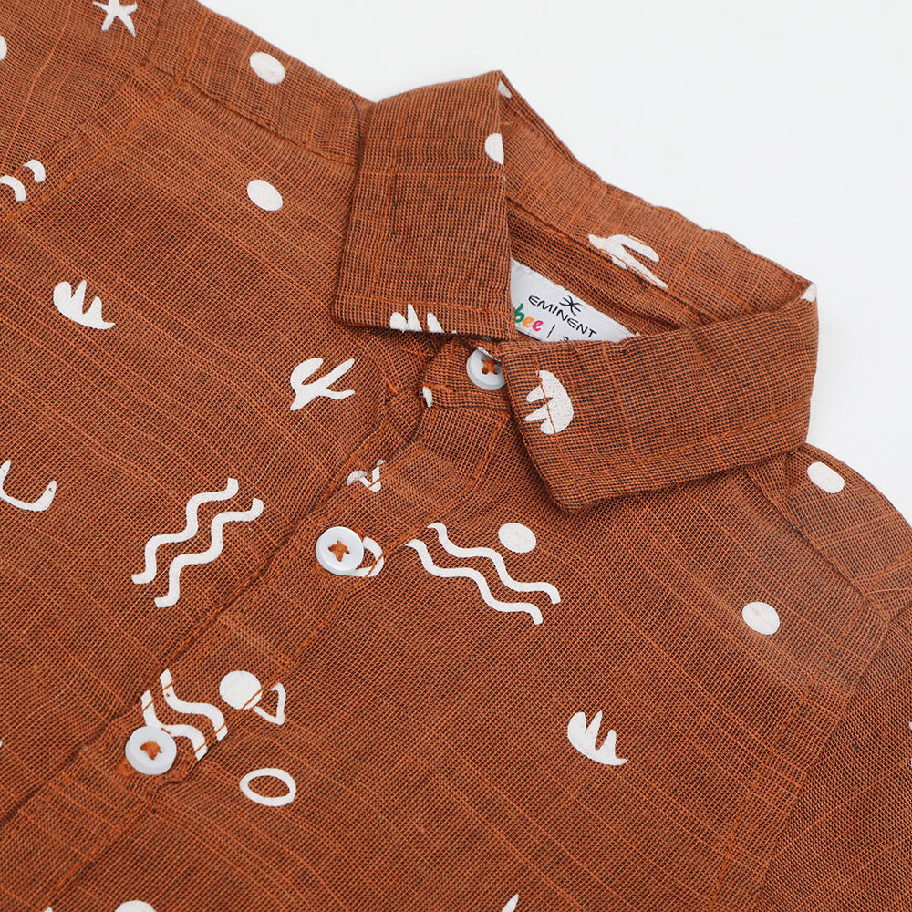 Eminent Newborn Half Sleeves Casual Shirt - Brown, Newborn Boys Shirts & T-Shirts, Eminent, Chase Value
