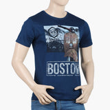 Men's Half Sleeves Round Neck Printed T-Shirt - Navy Blue, Men's T-Shirts & Polos, Chase Value, Chase Value