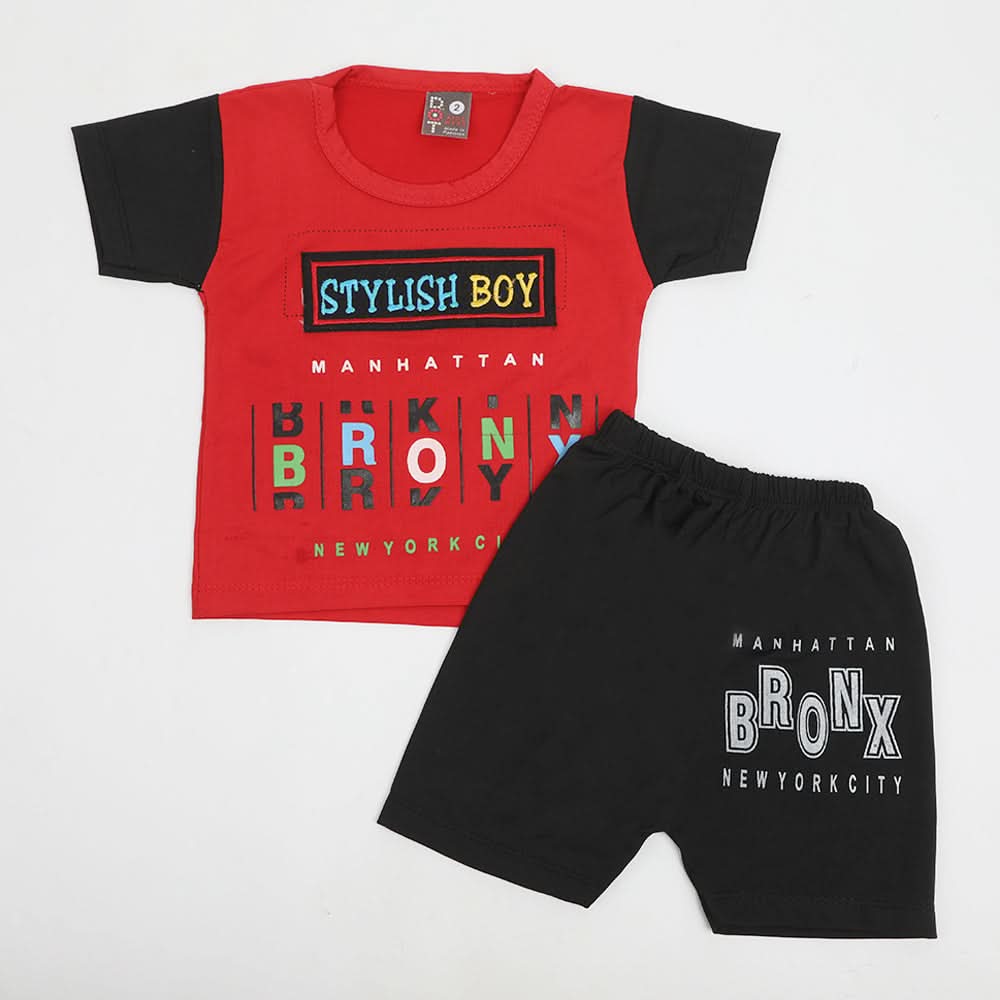 Newborn Boys Half Sleeves Suit - Red, Newborn Boys Sets & Suits, Chase Value, Chase Value