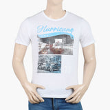 Men's Half Sleeves Round Neck Printed T-Shirt - White, Men's T-Shirts & Polos, Chase Value, Chase Value