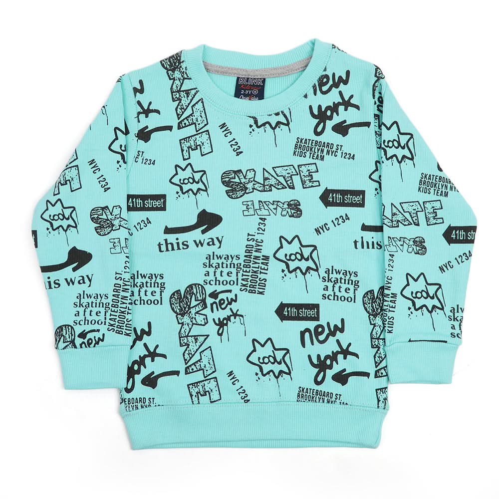 Boys Sweat Shirt - Cyan, Boys Hoodies & Sweat Shirts, Chase Value, Chase Value