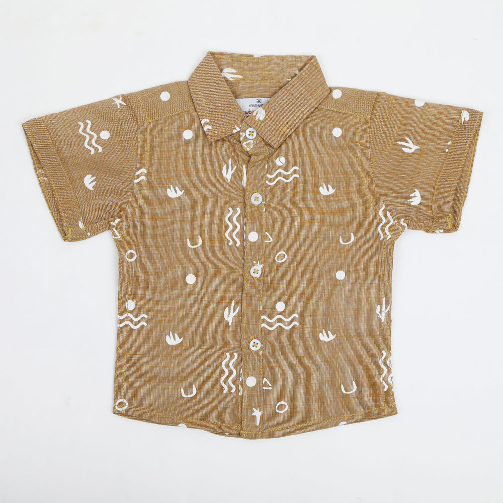 Eminent Newborn Half Sleeves Casual Shirt - Fawn, Newborn Boys Shirts & T-Shirts, Eminent, Chase Value