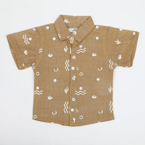 Eminent Newborn Half Sleeves Casual Shirt - Fawn