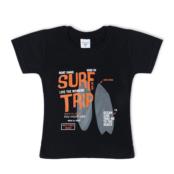 Boys Half Sleeves T-Shirt - Black