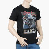 Men's Round Neck Half Sleeves Printed T-Shirt - Black, Men's T-Shirts & Polos, Chase Value, Chase Value