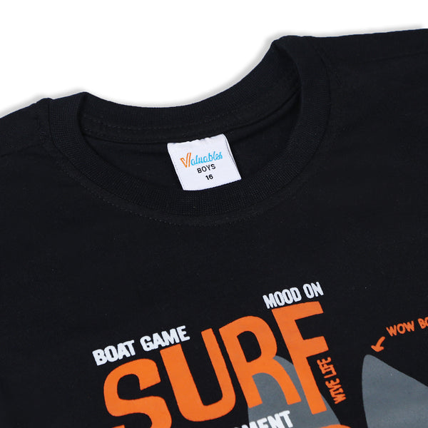 Boys Half Sleeves T-Shirt - Black