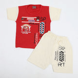 Newborn Boys Half Sleeves Suit - Red, Newborn Boys Sets & Suits, Chase Value, Chase Value