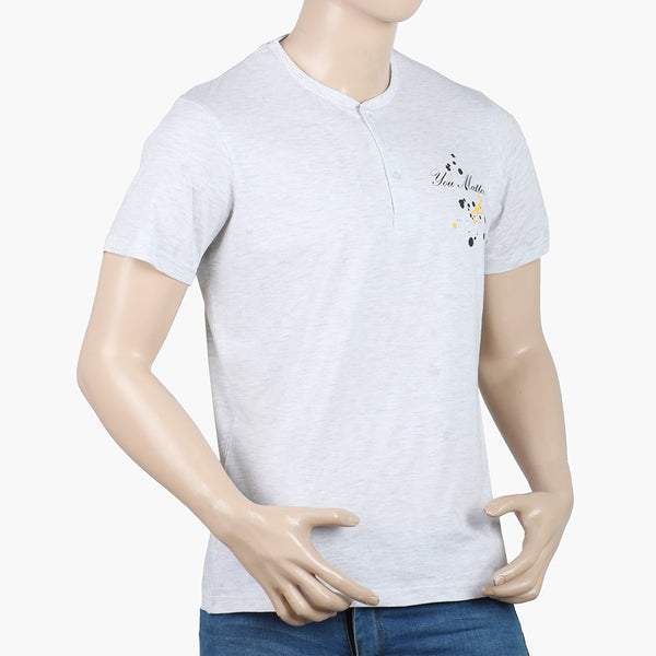 Eminent Men's Round Neck Half Sleeves Printed T-Shirt - Oatmeal, Men's T-Shirts & Polos, Eminent, Chase Value