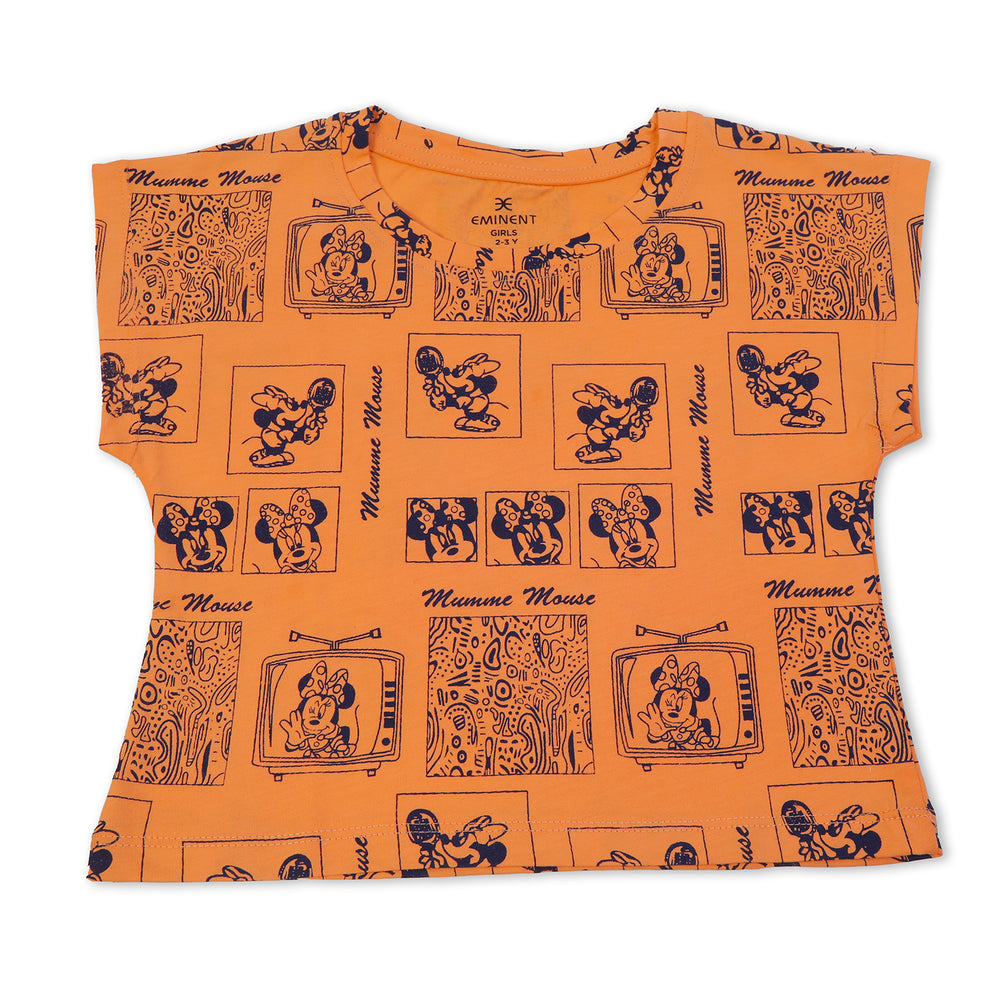 Eminent Girls Half Sleeves T-Shirt - Light Orange, Girls T-Shirts, Eminent, Chase Value
