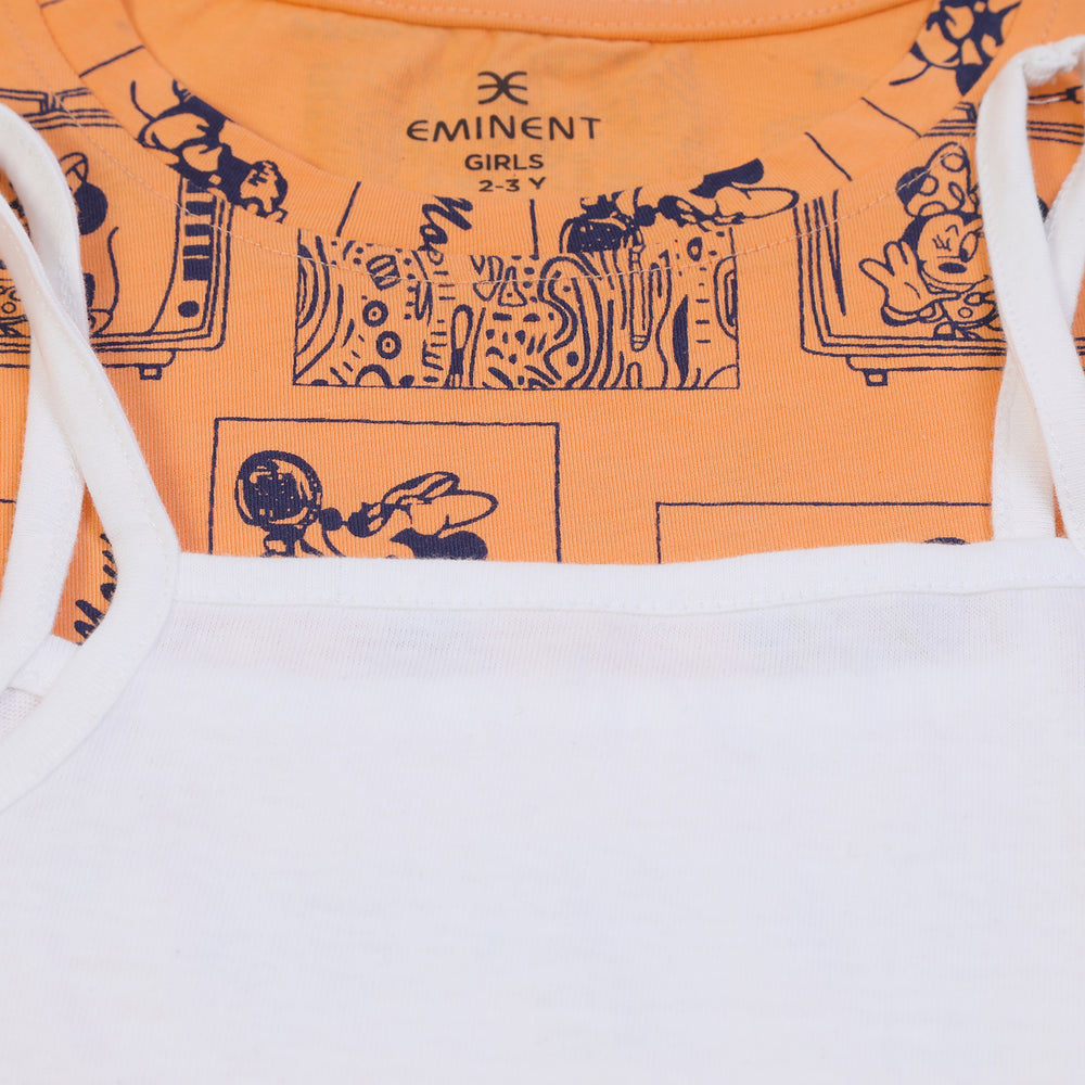 Eminent Girls Half Sleeves T-Shirt - Light Orange, Girls T-Shirts, Eminent, Chase Value