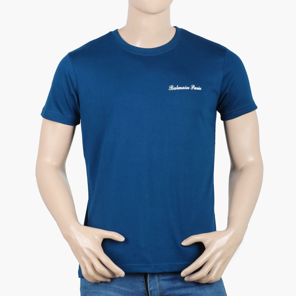 Men's Round Neck Half Sleeves Printed T-Shirt - Steel Green, Men's T-Shirts & Polos, Chase Value, Chase Value