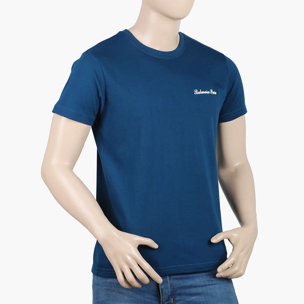 Men's Round Neck Half Sleeves Printed T-Shirt - Steel Green, Men's T-Shirts & Polos, Chase Value, Chase Value