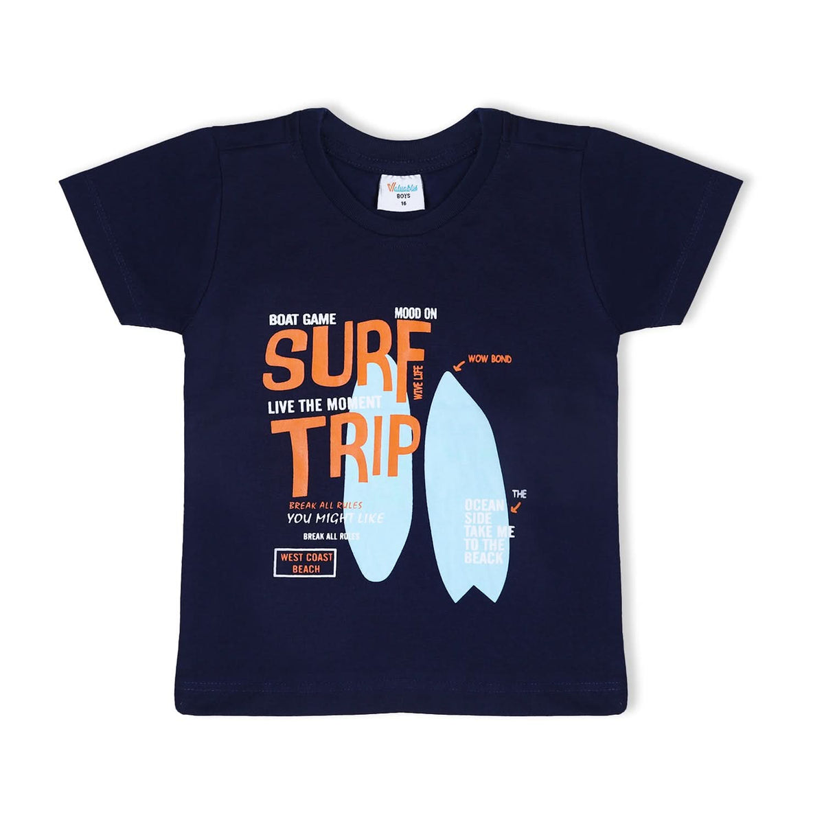 Boys Half Sleeves T-Shirt - Navy Blue, Boys T-Shirts, Chase Value, Chase Value
