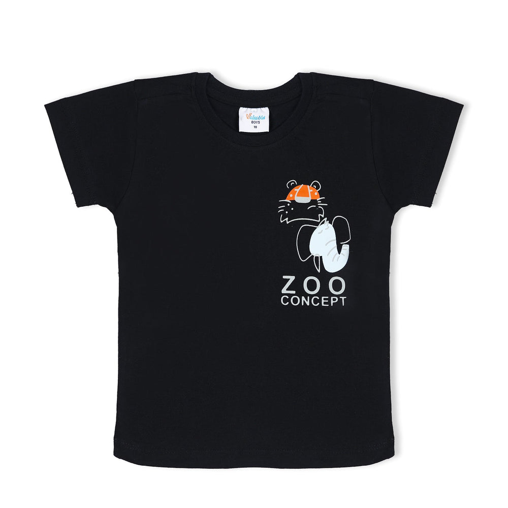 Boys Half Sleeves T-Shirt - Black, Boys T-Shirts, Chase Value, Chase Value