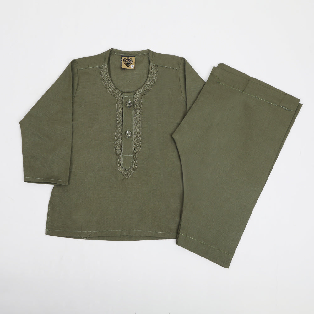 Newborn Boys Shalwar Suit - Olive Green, Newborn Boys Shalwar Suits, Chase Value, Chase Value