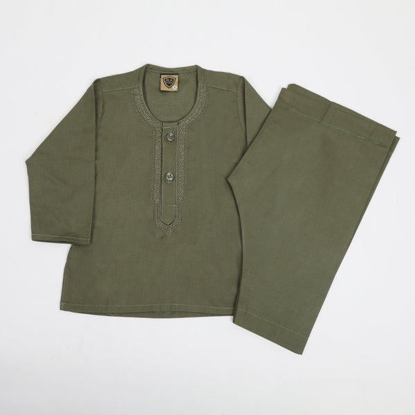 Newborn Boys Shalwar Suit - Olive Green