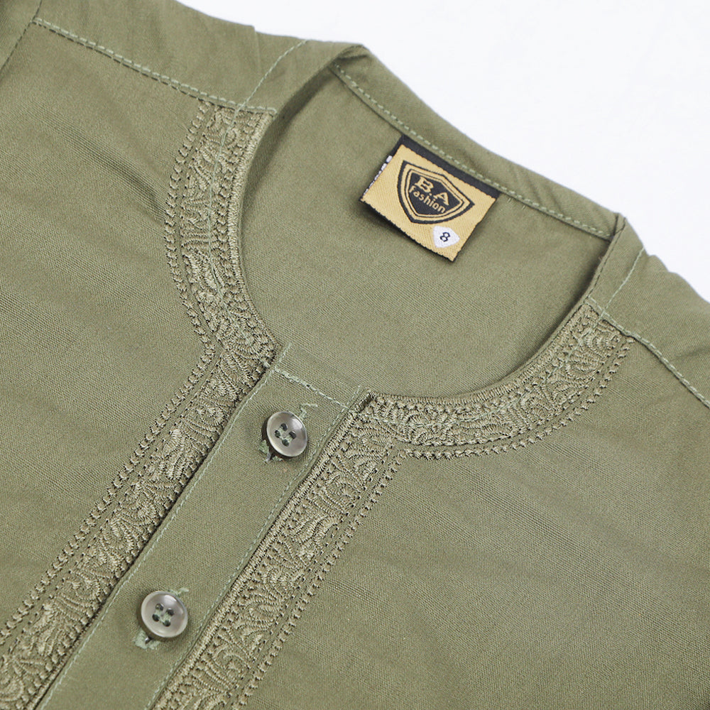 Newborn Boys Shalwar Suit - Olive Green, Newborn Boys Shalwar Suits, Chase Value, Chase Value