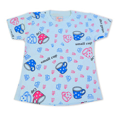 Girls Half Sleeves T-Shirt - Light Blue