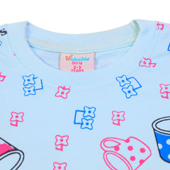 Girls Half Sleeves T-Shirt - Light Blue