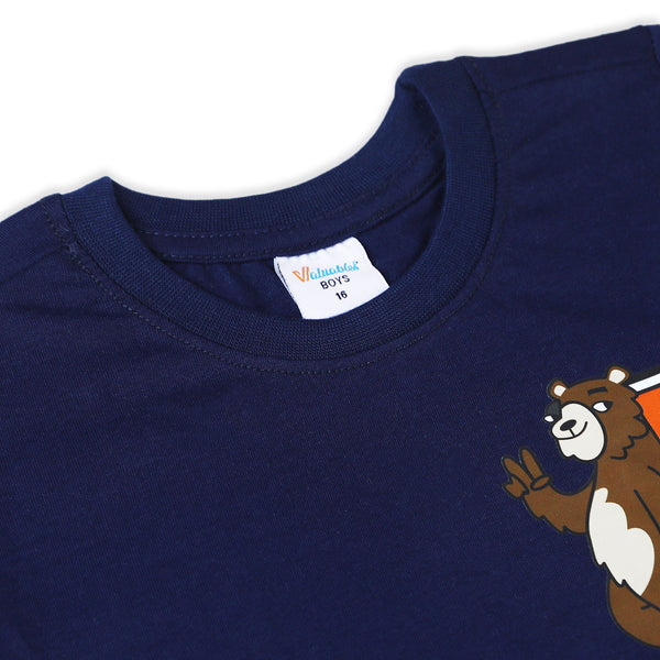 Boys Half Sleeves T-Shirt - Navy Blue