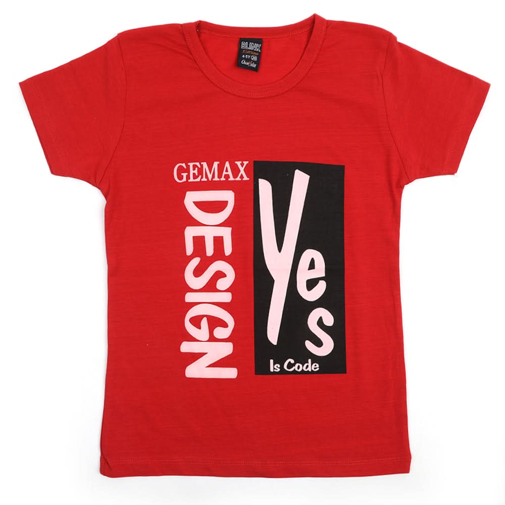 Boys Half Sleeves T-Shirt - Red, Boys T-Shirts, Chase Value, Chase Value